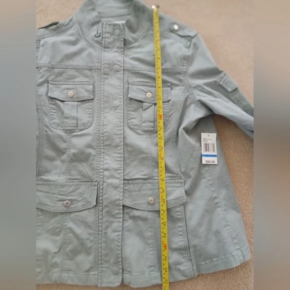 Women's Kensie Lightweight Zip-Up Utility XL Desert Sage.  NWT - Picture 7 of 8